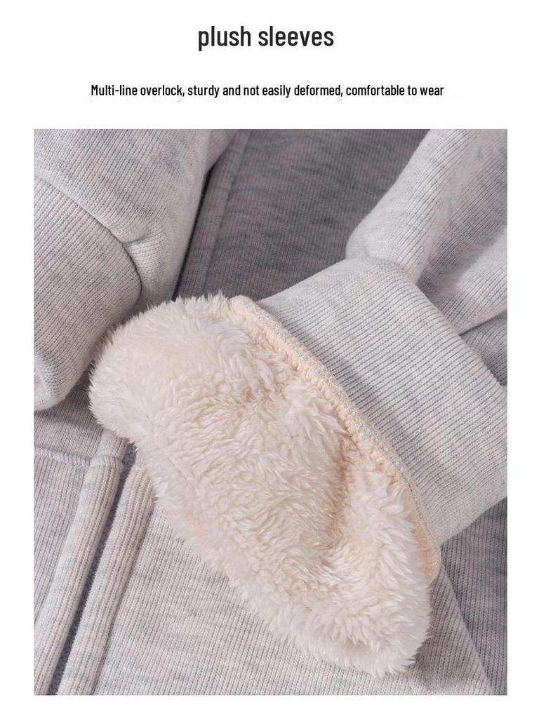 קפוצ'ון מרופד פליז לנשים: מעיל חורף צמר כבשים קוריאני 2025