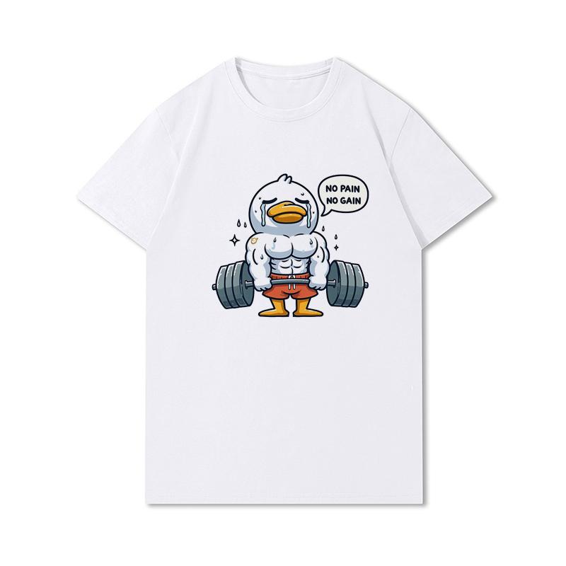 Letní trička větší velikosti pro ženy Whisling Duck Potištěné Neformální tričko s krátkým rukávem Topy 100% bavlna Oversize O Trička s výstřihem