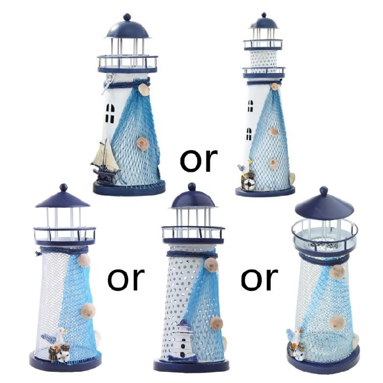 Lighthouse Metal Table Lamp Night Light Outdoor Décor Lawn and Garden Decor