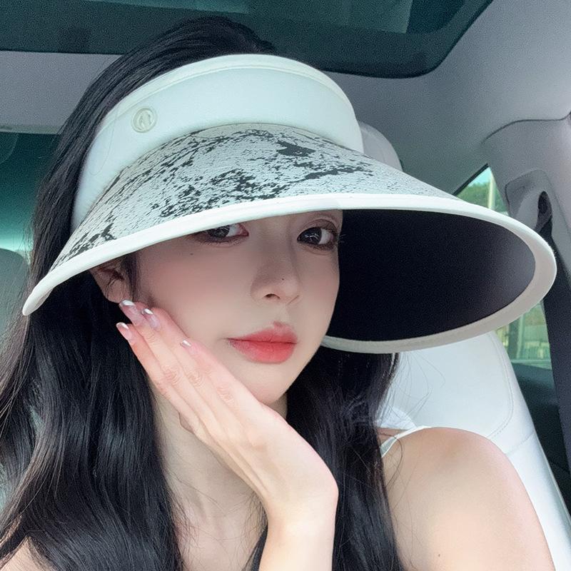 

Ink wind personality empty top hat summer sunscreen temperament sun hat showing face small sun hat Adjustable