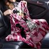 1pc Flannel Minnie Mouse Pink Leopard Print Bedding Throw Blanket Sofa Cover Gift Home Decorative Plush