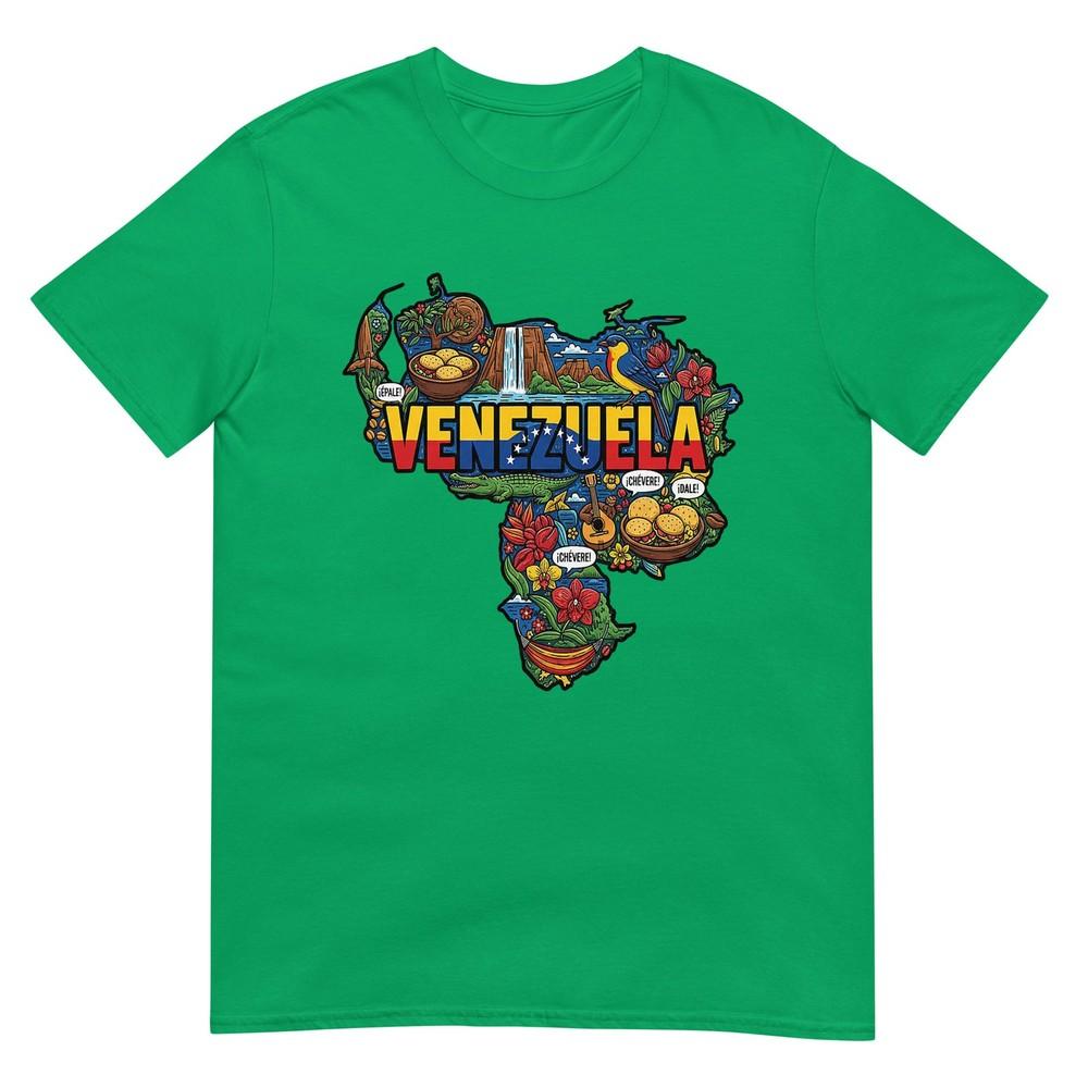 Venezuela Map Cultural Icons Flag Arepa Salto Angel TShirt