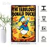 2D Flat, Disney Vintage Metal Wall Decor - Donald Duck Retro Decoration with Fabulous Title - Heavy-Duty Tinplate Sign for Home,