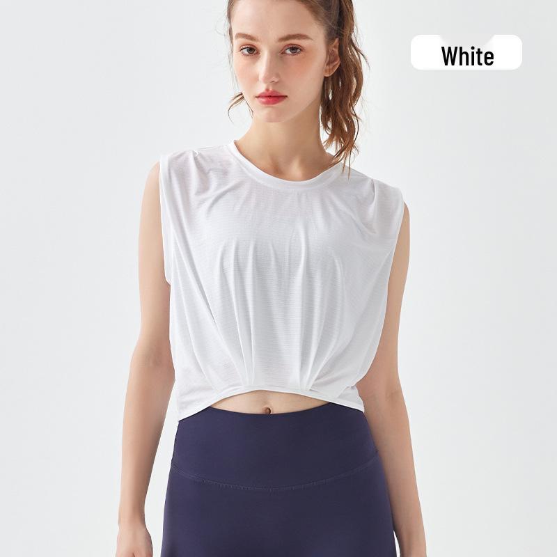 

Quick-Dry Sleeveless Yoga Tank: Summer Fitness Jacquard Cover-Up L