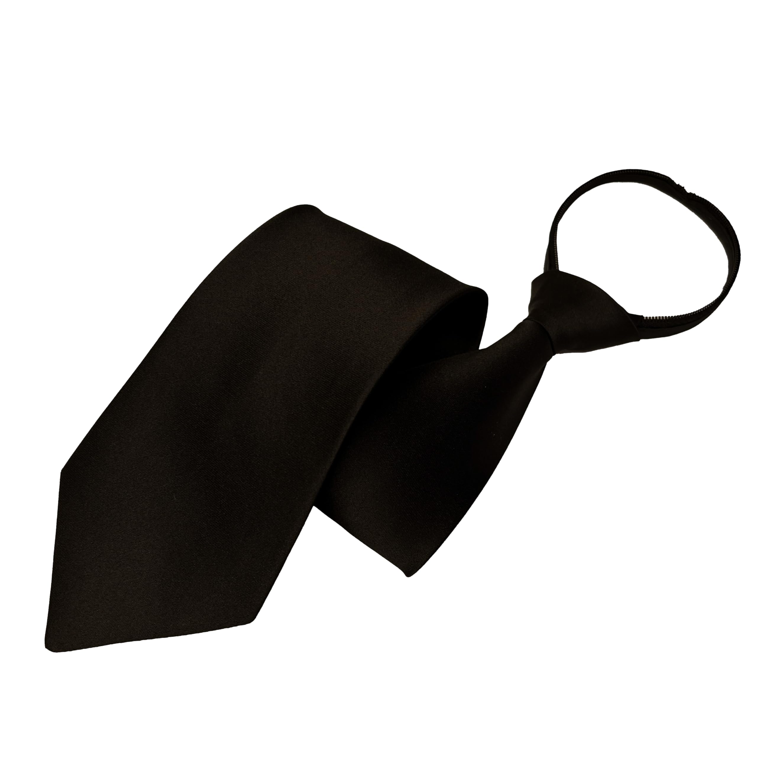 

[No tying required Attaches in 3 seconds] One-touch zipper necktie. Easy and time-saving. Black. Suitable for funerals, weddings, and other formal