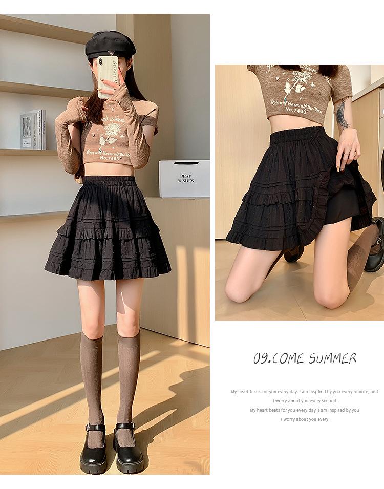 Petite Women's High Waist Ballet-Style Short Skirt - Gentle, Slimming, Sweet French Cake Design for Spring and Summer.