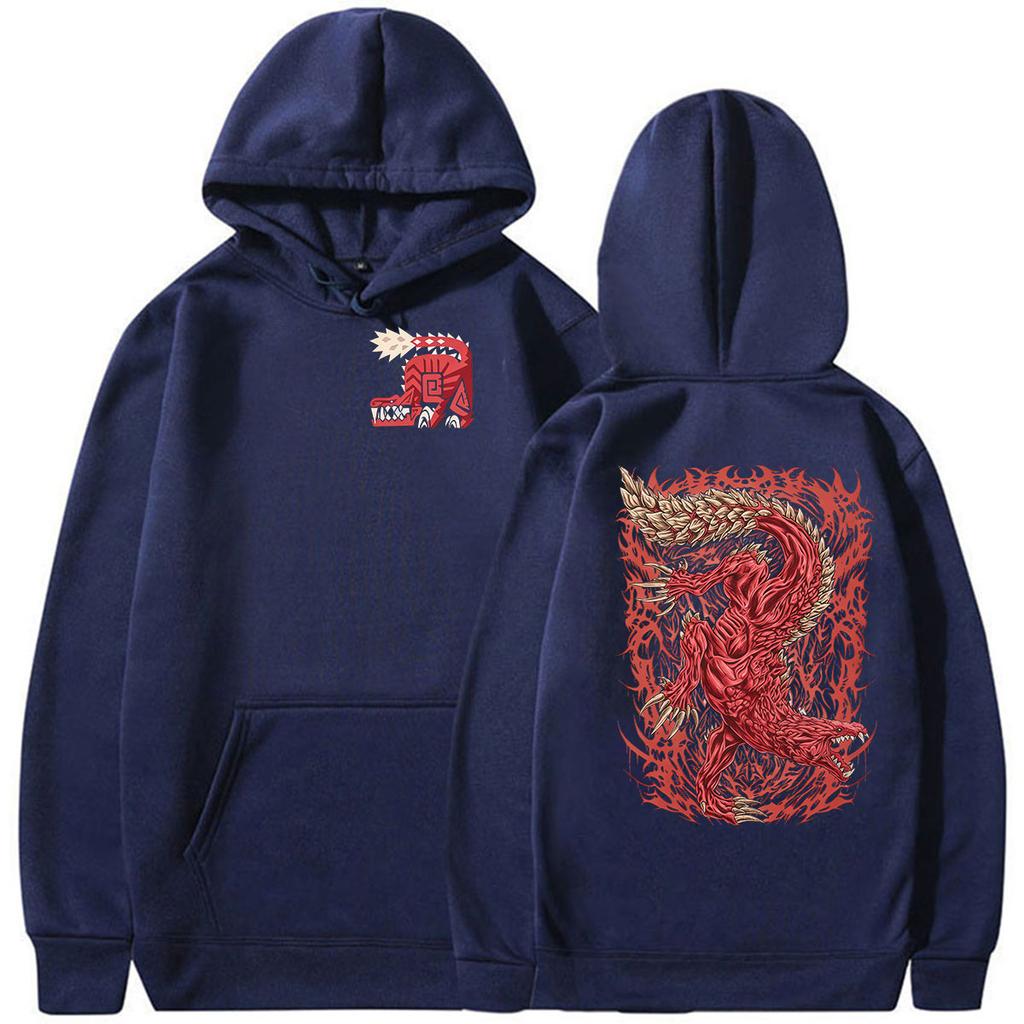 Hot Game Monster Hunter Odogaron Predator of The Rotten Vale Hoodie Women Long Sleeve Vintage Fashion Pullover Sweatshirt