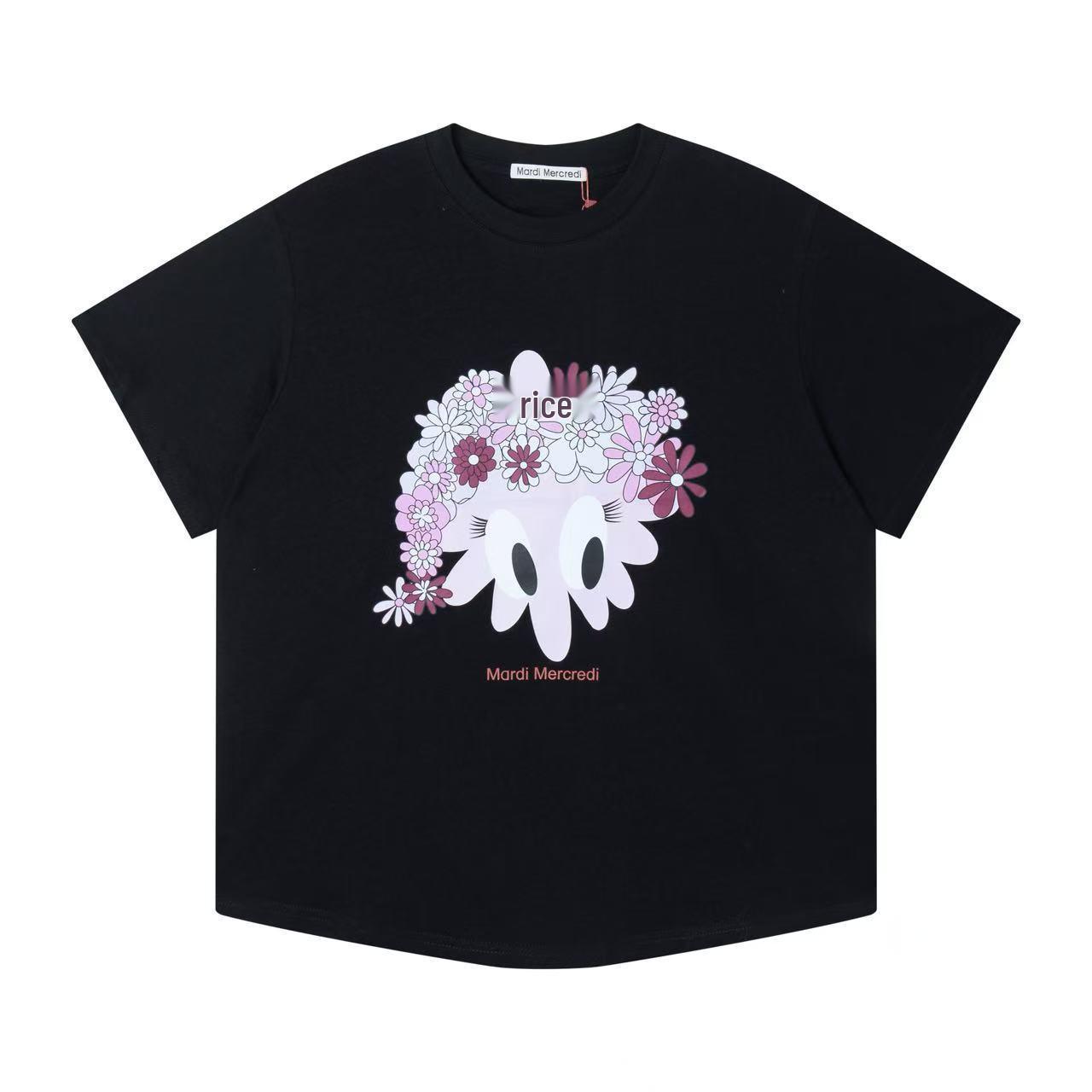 

MARDI New Style Floral Cloud Short Sleeve Women s T-shirt One Size Length 65