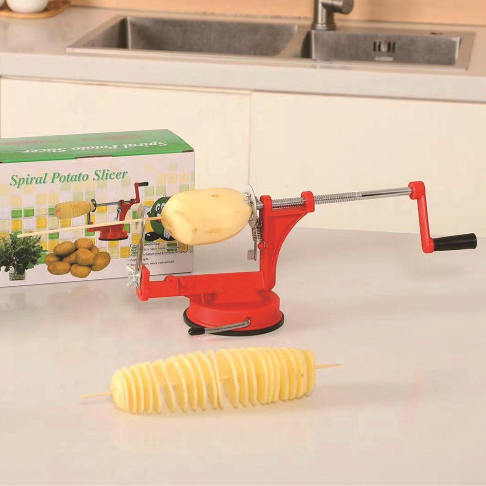 Multifunctional Rotating Potato Chip Maker Household Stainless Steel Manual Potato Tower Machine Kitchen Tool