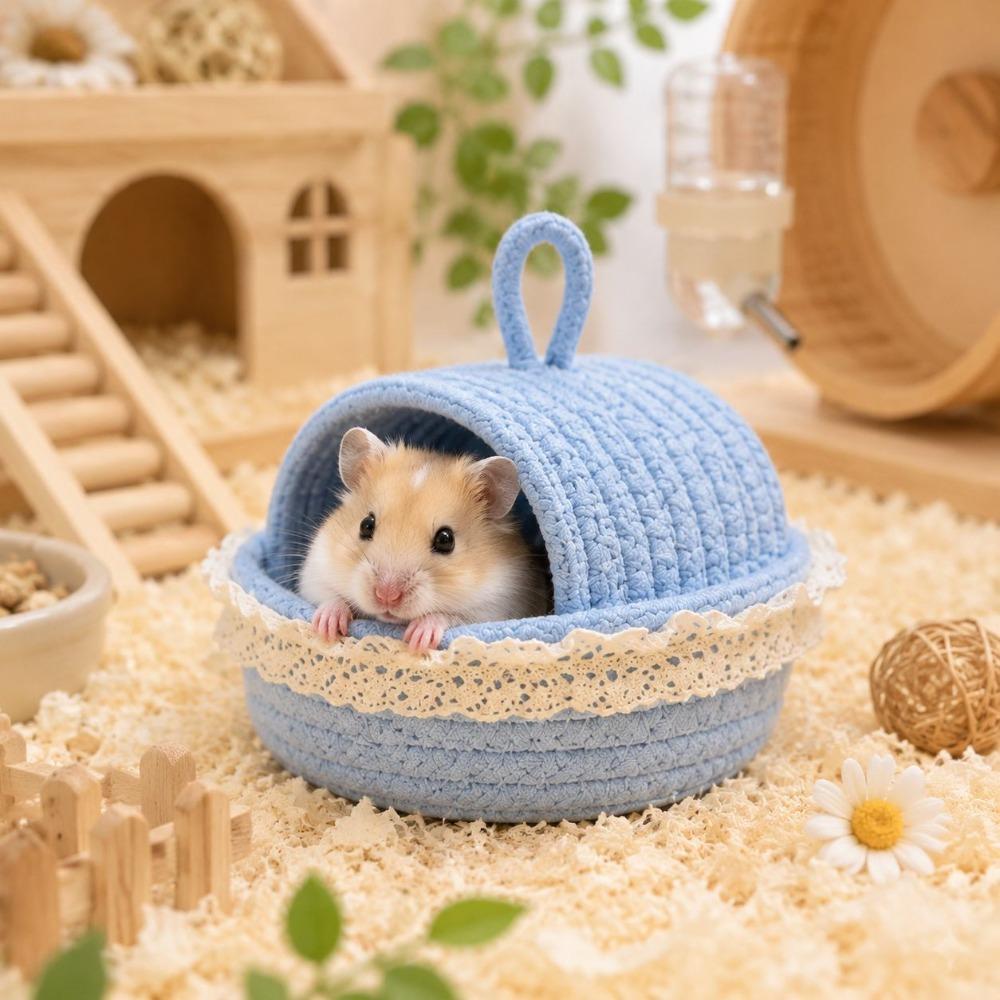 Lace Trim Small Pet Resting Cave Breathable Hamster Cage Resting Place Hamster Tunnel Nest Pet