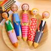 Creative Wooden Doll Ballpoint Pen - Cute Children's Study Stationery Gift