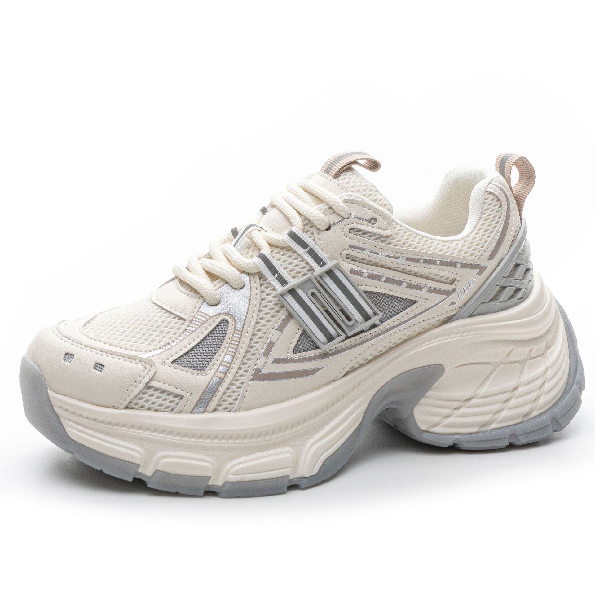 

Customized silver platform blue whale dad shoes 25 spring new breathable mesh sneakers heightening casual shoes children 35