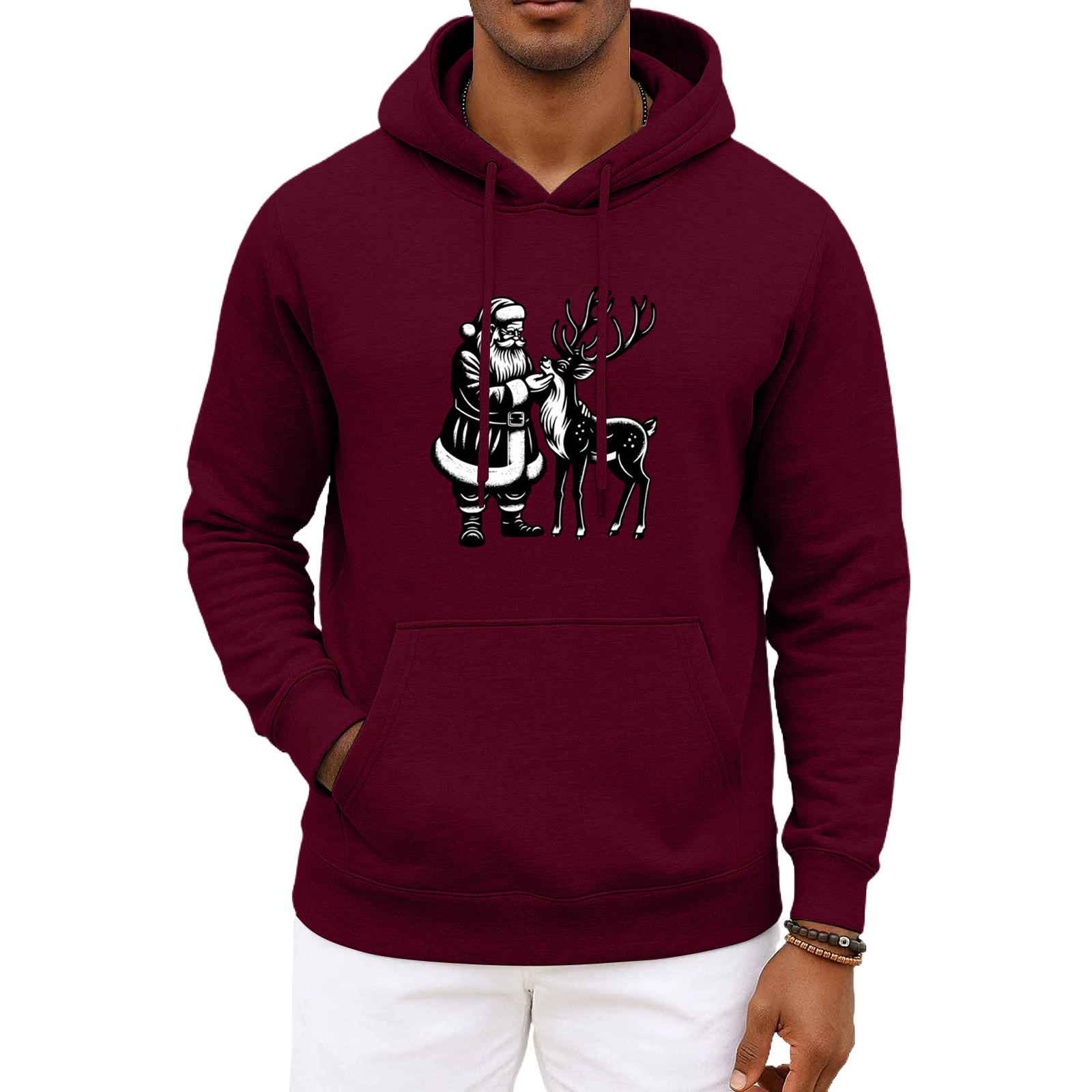 

Men s And Women s Christmas Hooded Hood Long Sleeves Hoodie L