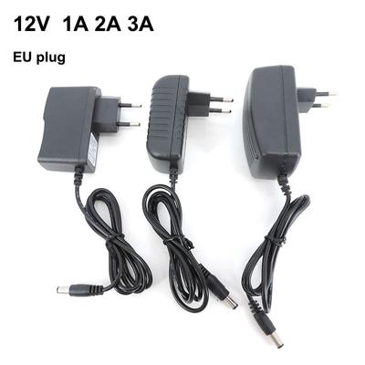 EU-Stecker AC 110 V 220 V auf DC Netzteil Adapter 12 V 1 A 2 A 3 A Transformator 1000 mA 2000 mA 3000 mA Reiseladegerät Europäisches 5,5 x 2,5 mm