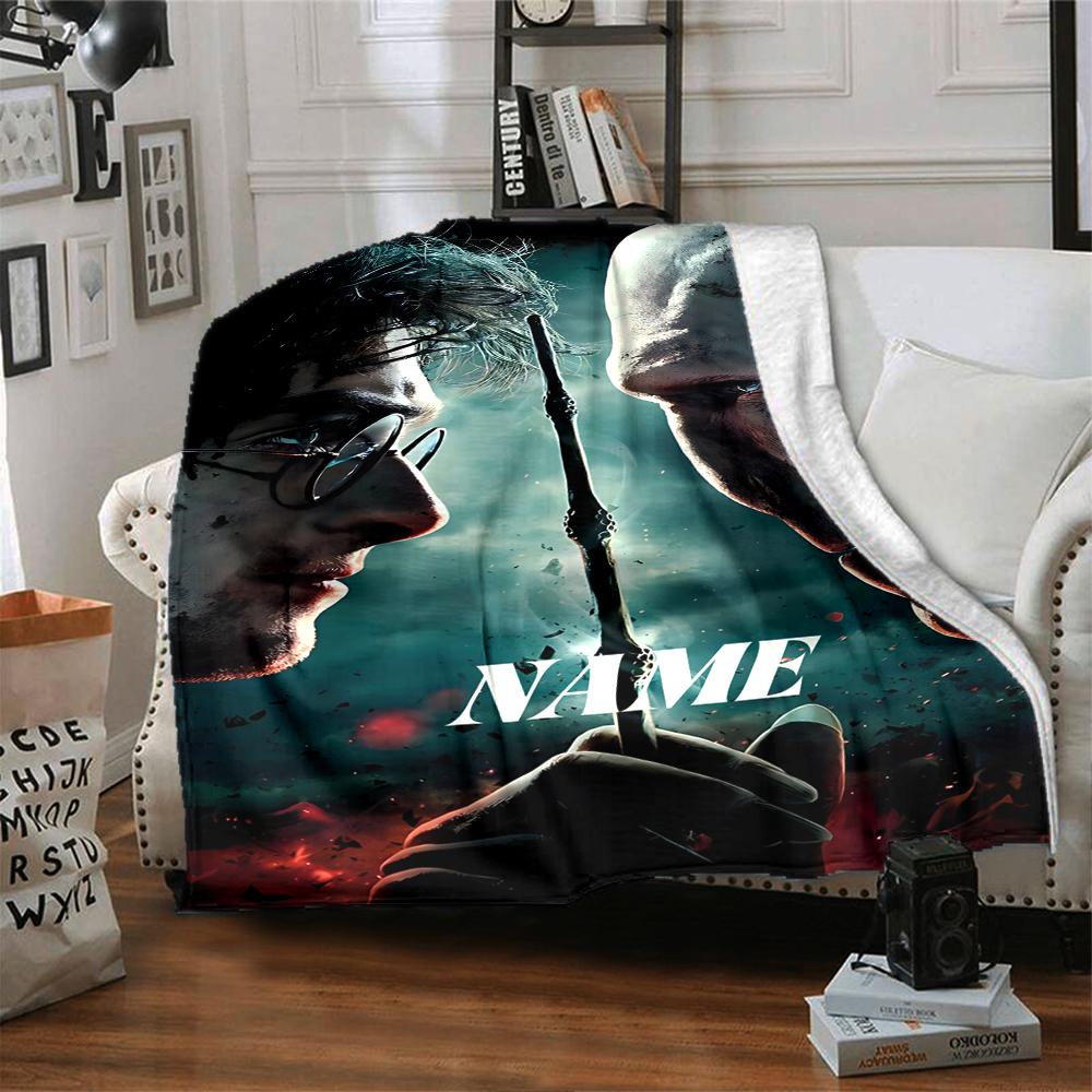 Custom Name Harry Potter Adventure blanket for Couch & Bed, Plush Cozy Fuzzy Blanket Super Soft & Warm Blankets for Fall and Winter. 090879