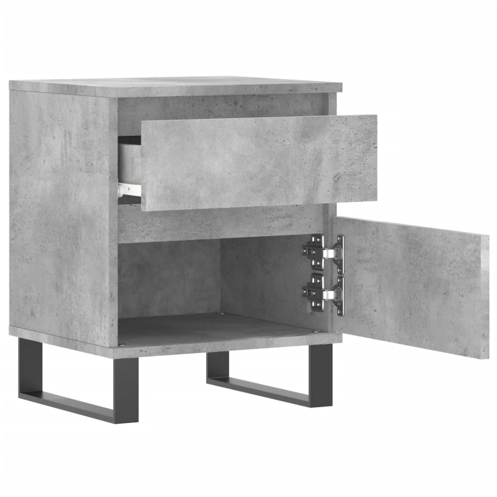 Nightstand Concrete Gray 40 X 35 X 50 Cm Particleboard