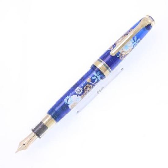 

Used Sailor Plus × Sailor Ca.Crea Yukihana Limited Edition Fountain Pen | Professional Gear Slim | Medium-Fine Nib snowflakes Dark Blue темно-синього кольору