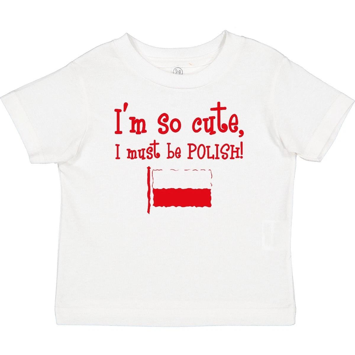 Inktastic So Cute Polish Toddler kids boys T-Shirt Im Poland Flag Polska Polski Child Kid 150