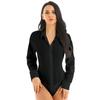 Women Bodysuit Shirt Bottoming Shirt Office Wear One-Piece Bodysuit Easy Care Work Bodysuit Shirt