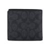 COACH Billfold Wallet 10 Brand Embossed Print Coated Canvas Wallet Small Men's Black black