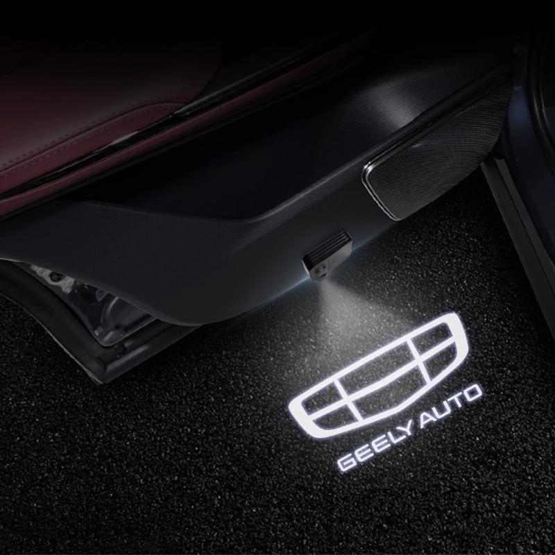 LED For Geely Auto Logo Manjaro Atlas Pro Emgrand Geometry C Coolray GX3 EC7 Car Door Courtesy Light HD Projector Welcome Lamp 1x For 1 Door