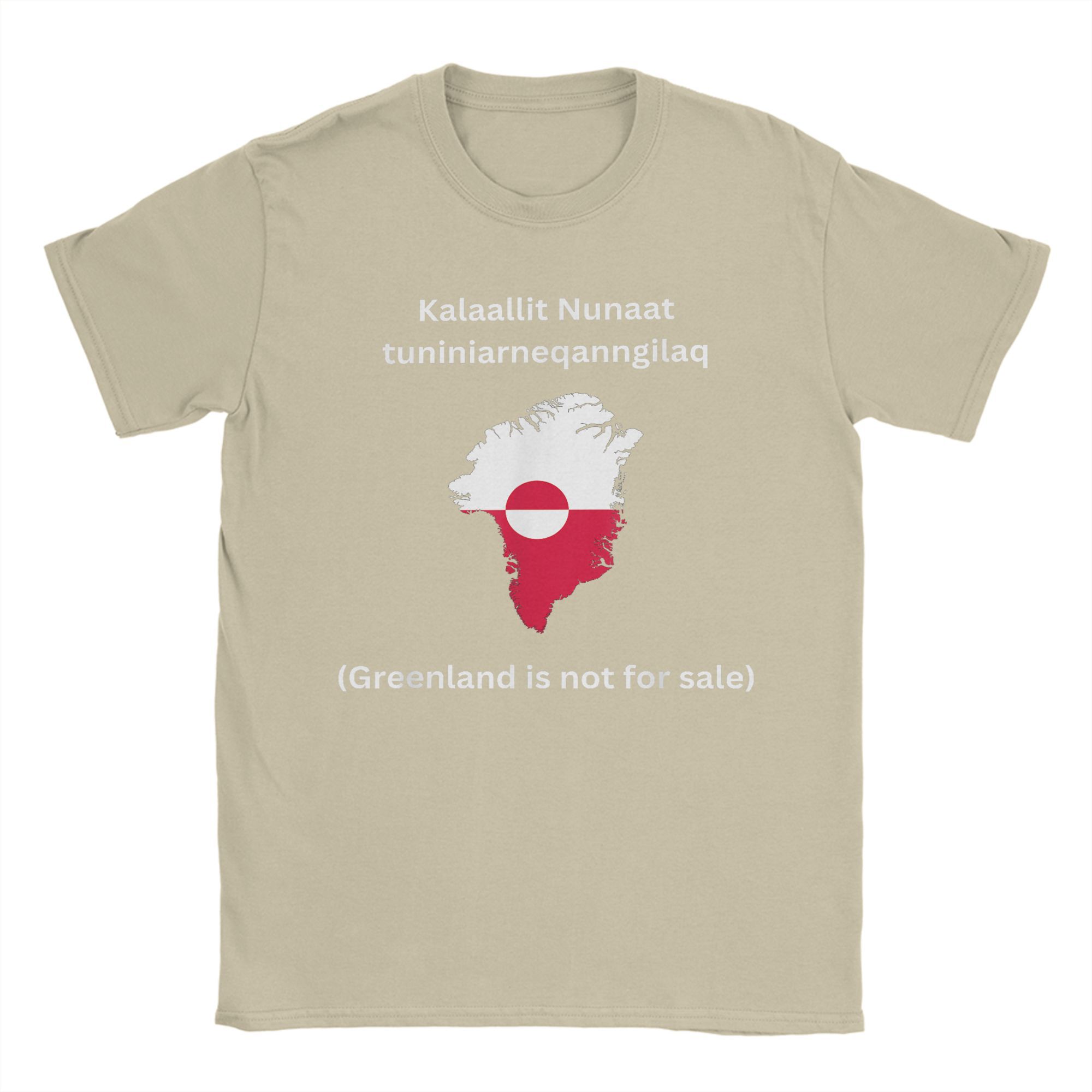 XIXI Fashion Groenland is Niet te Koop Anti T-shirt voor Mannen Kaart Vlag Uniek 100% Katoenen T-shirt Ronde Hals Korte Mouw T-shirts Cadeau Kleding L
