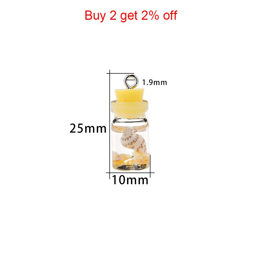 10pcs/lot Conch Shell Ocean Drift Bottle Pendants Handmade Crafts Charms For Earrings Necklace DIY Jewelry Making Supplies