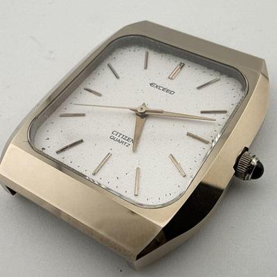 Used CITIZEN EXCEED UHAG 4-796080 Men's Watch Quartz Working Item Battery Replaced Defective Lug Hole [M440]