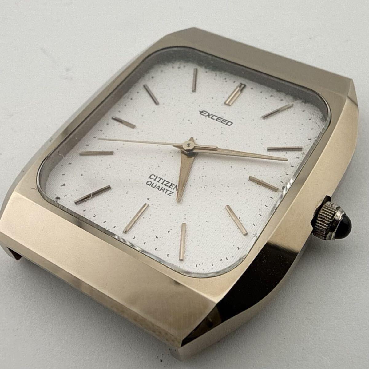 CITIZEN EXCEED UHAG 4-796080 Мужские часы Кварцевые Рабочие Батарея заменена Дефектное ушко [M440]