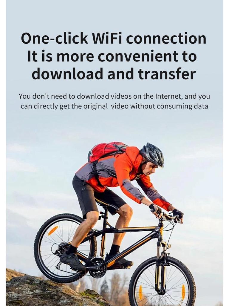 4K Action Camera with 270° Rotating Lens for Outdoor and Cycling
