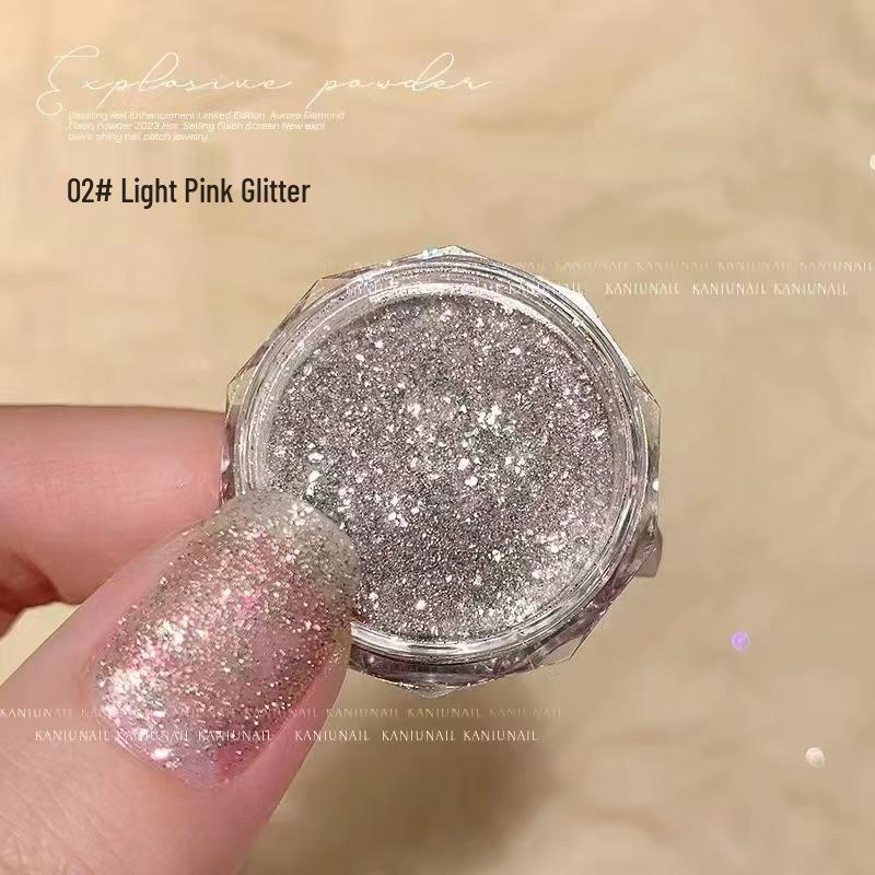 Блестки для ногтей  Аврора  с измельченными бриллиантами - Супер-сияющие галактические фольгированные украшения