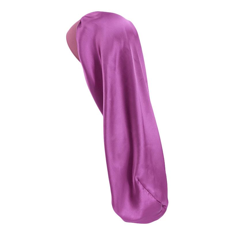 Super elastic wide-brimmed long tube hat, long hair satin nightcap, beauty salon cover hat TJM-446G