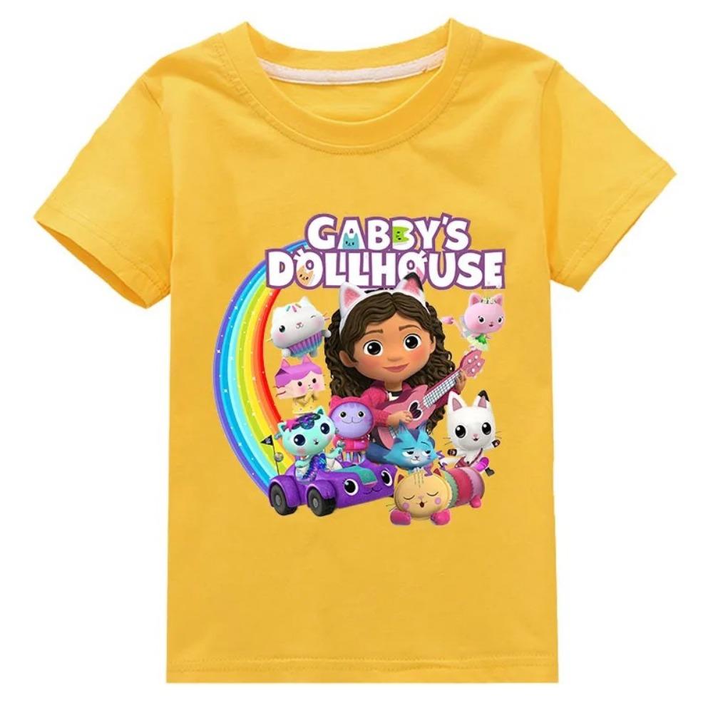 2026 T-shirt da Ragazza La Casa delle Bambole Divertente Tema Anime Estiva per Ragazzi Cotone Moda Cartone Animato Casual T-shirt Girocollo Manica Corta