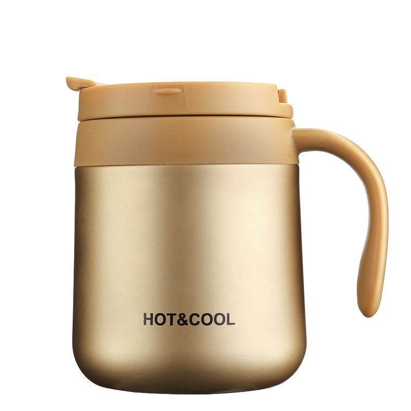 Stainless Steel Insulated Office Mug with Handle - Portable Coffee & Tea Cup for Men and Women