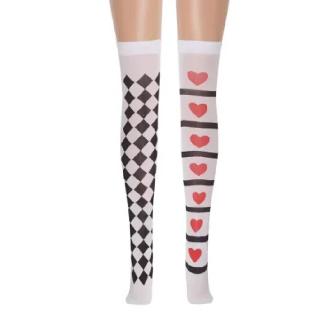 NEUEBekleidung Damen Gothic Stil Strumpfhose Clown Strümpfe Party Cosplay Kariert Gestreift Elastische Leggings Strumpfhose für Weihnachten Halloween