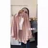 Women's Long Sleeve Plaid Shirt Polo Neck Japanese Casual Loose Fit Blouse Summer Patchwork Collision Color Sun Protection Outerwear