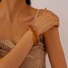 Boho Acrylic Bangle Exaggerated Retro Hand Ring Simple Round Wide Bracelet  Women