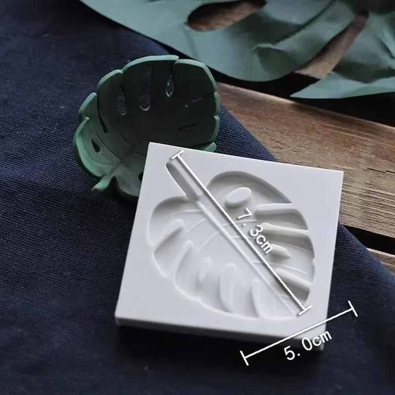 Cake Sugar Craft Molds Kitchen Handamde Baking Tools Random Color Silicone Cake Creative Leaves Shaped Stencil Polymer Clay Cup