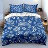 Blue Paisley Pattern Bedding Set Bedding set (1 duvet cover, 2 pillowcases, duvet not included)