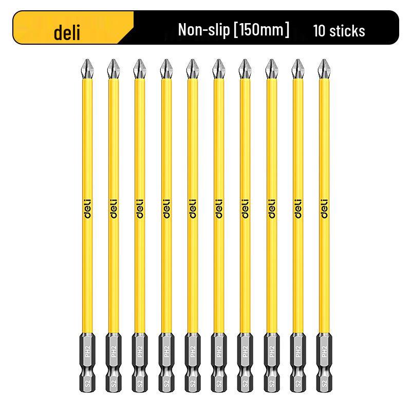 Deli Tungsten Steel Magnetic Anti-slip Phillips Drill Bit Set