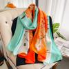 Simulated Silk Printed Scarf For Women'S Autumn And Winter Warmth Scarf Fashionable And Fashionable Foreign Style Shawl