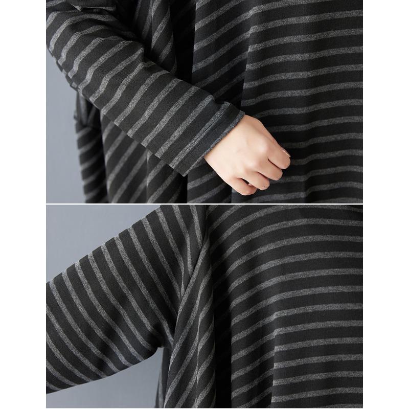 DIMANAF 2026 Spring Plus Size Hoodies Shirt Dress Women Long Sleeve Vintage Lady Loose Tops Pullover Black