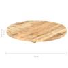 Dessus de table Bois de manguier solide Rond 25-27 mm 80 cm