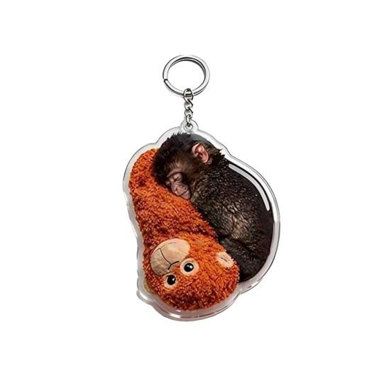 1/5Pcs Keychain Pendant 2D Printed Monkey Design Charm Bag Strap Keychain Backpack Purse Car Keys Accessory