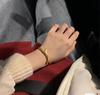 Gold-Plated Copper Open Bow Bangle for Women - Celebrity Style Jewelry