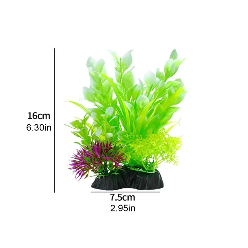 5PCS Life Like Plant Fishtanks Decoration Artificial Water Plant with Base for Office Commercial Use Aquariums Landscape