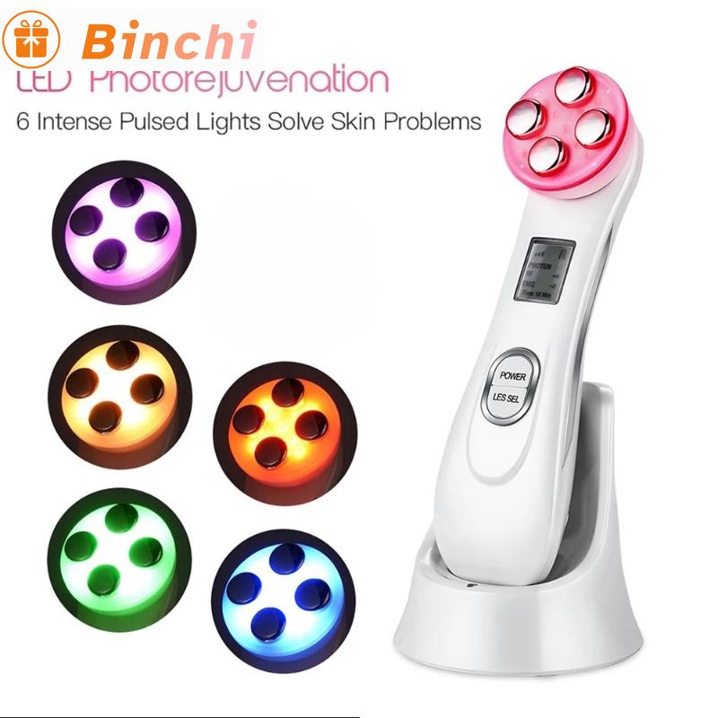 5-IN-1 RF Radio Frequency EMS Electroporation LED Photon Beauty Device Face Massager Skin Lifting Tighten Skin Care Anti-Wrinkle