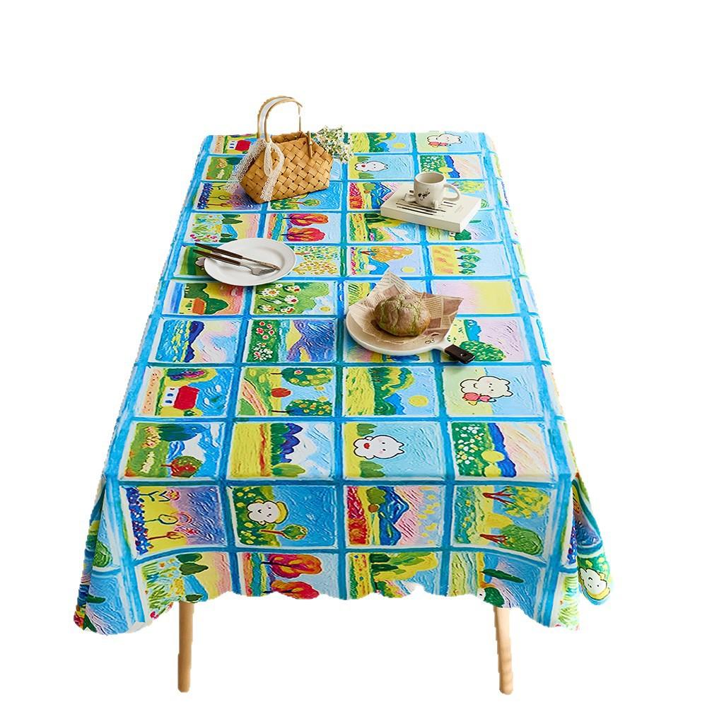 Dopamine Table Cloth Waterproof Tablecloth Light Luxury High-End Cover Cloth Coffee Table Tablecloth