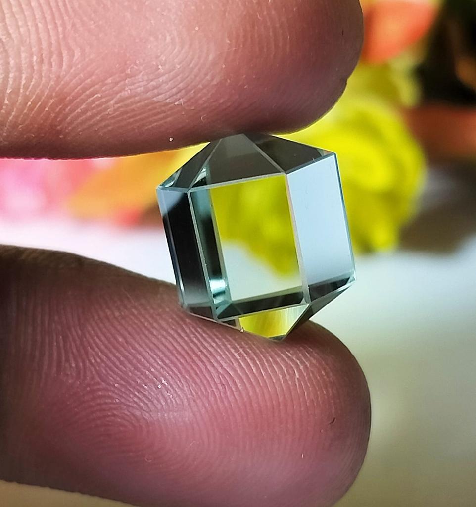 Herkimer Diamond Quartz Crystal, Fantasy Bullet Cut Gemstone, 15x11mm