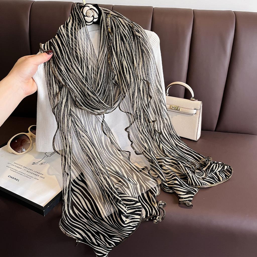New Fashion Spring/Summer Women Leopard Print Phnom Penh Headband Chiffon Scarf Shawls Female Long Wraps Beach Sunscreen Gift